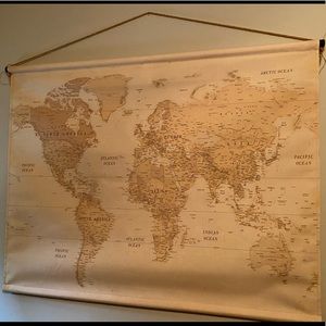 Hobby Lobby Canvas Map Hobby Lobby | Wall Decor | Canvas World Map | Poshmark